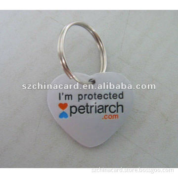 Heart shape metal tag with metal ring